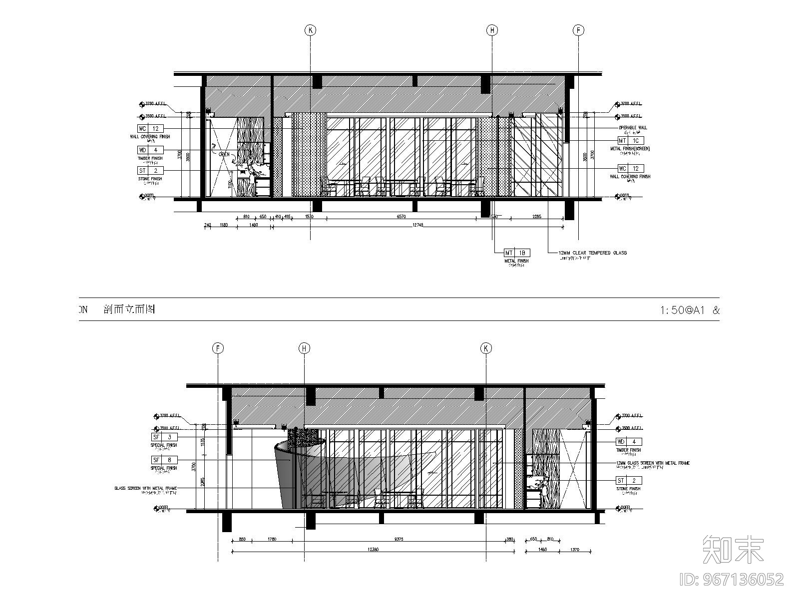 某大型中餐厅装修设计全套施工图施工图下载【ID:967136052】