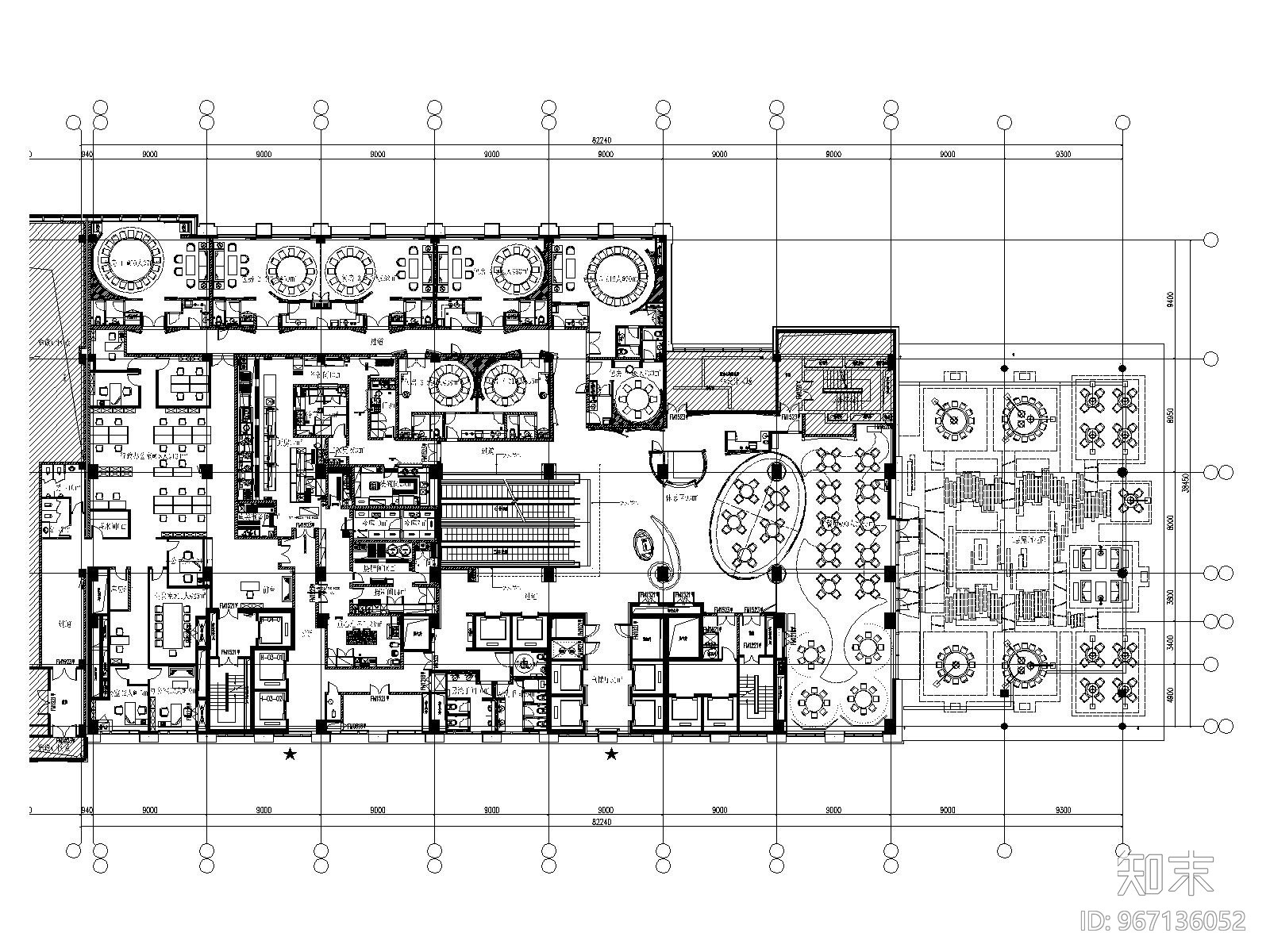 某大型中餐厅装修设计全套施工图施工图下载【ID:967136052】