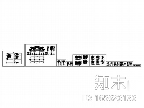经典牌楼四柱九楼施工图施工图下载【ID:165626136】