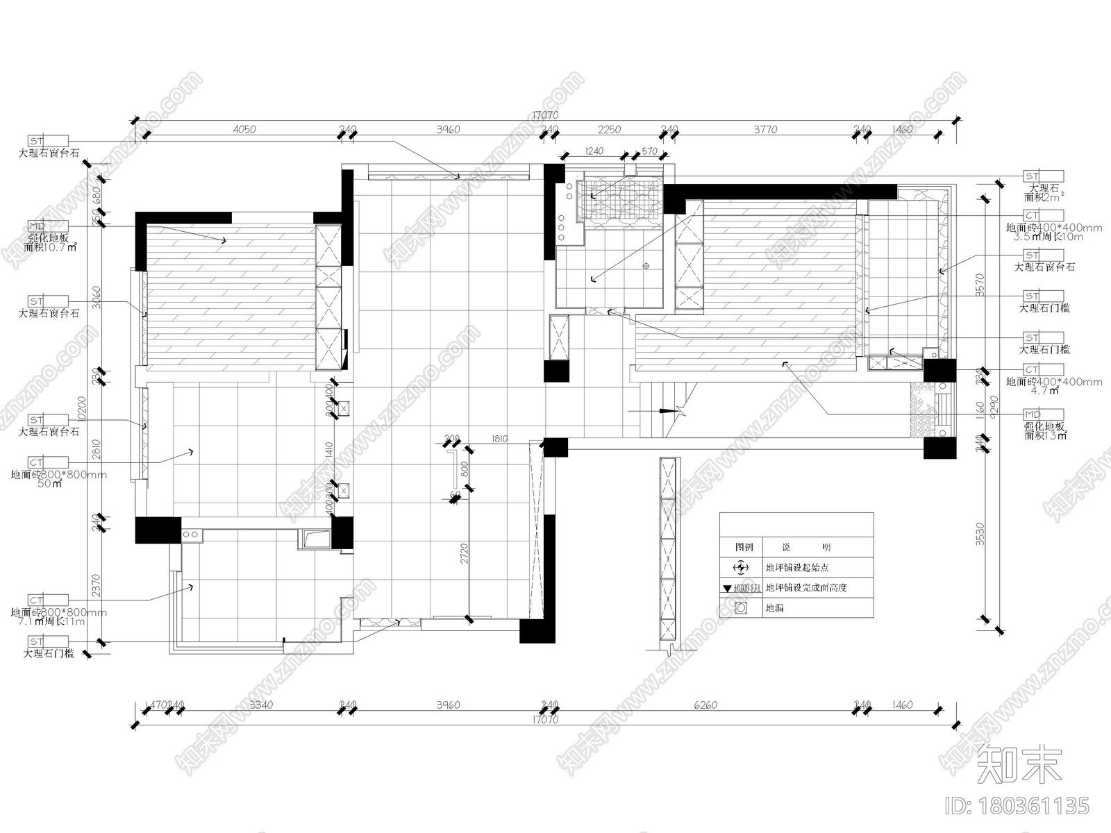 [上海]190m²二居室家装样板间施工图+3D模型施工图下载【ID:180361135】