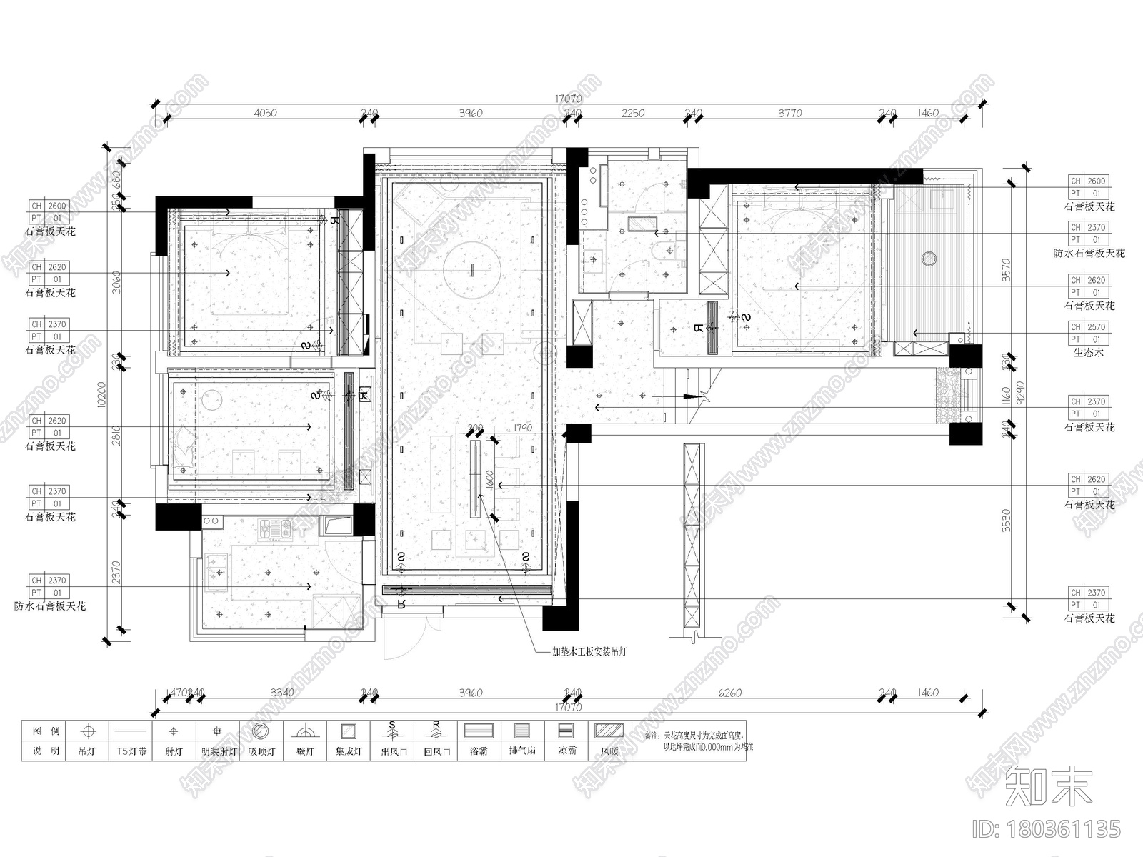 [上海]190m²二居室家装样板间施工图+3D模型施工图下载【ID:180361135】