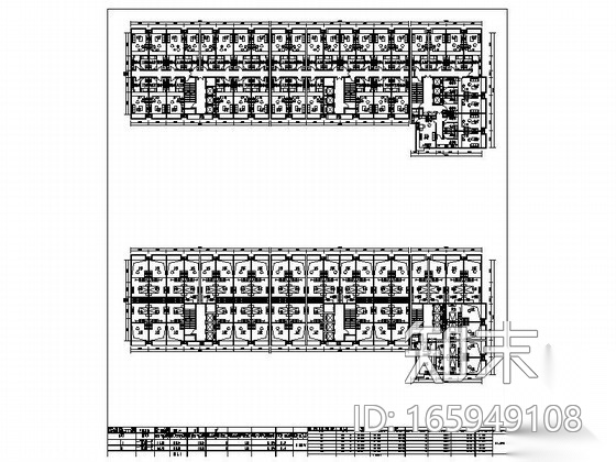 某一梯十四户LOFT酒店式公寓户型平面图（70、67平方米）施工图下载【ID:165949108】