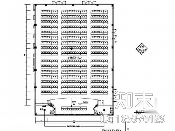 [东莞]学术交流中心多功能厅装修图cad施工图下载【ID:165376129】