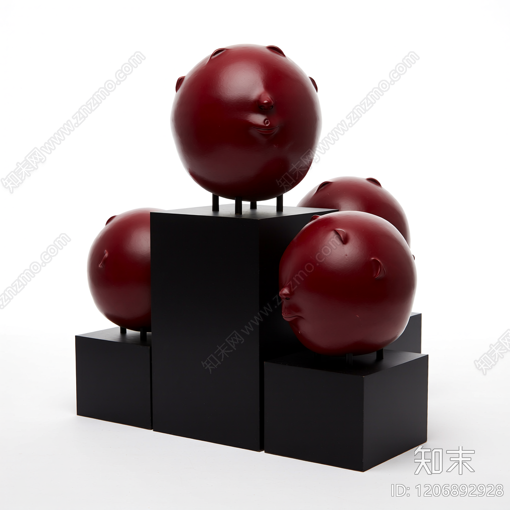 人脸雕塑装饰品3D模型下载【ID:1206892928】