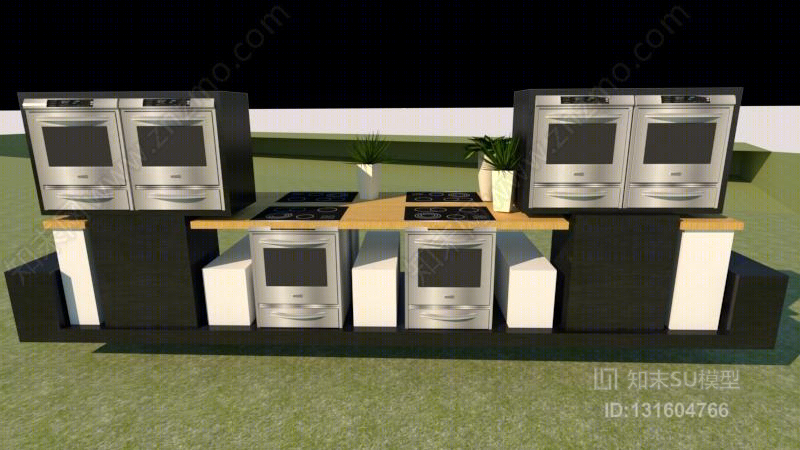 展厅厨具SU模型下载【ID:131604766】