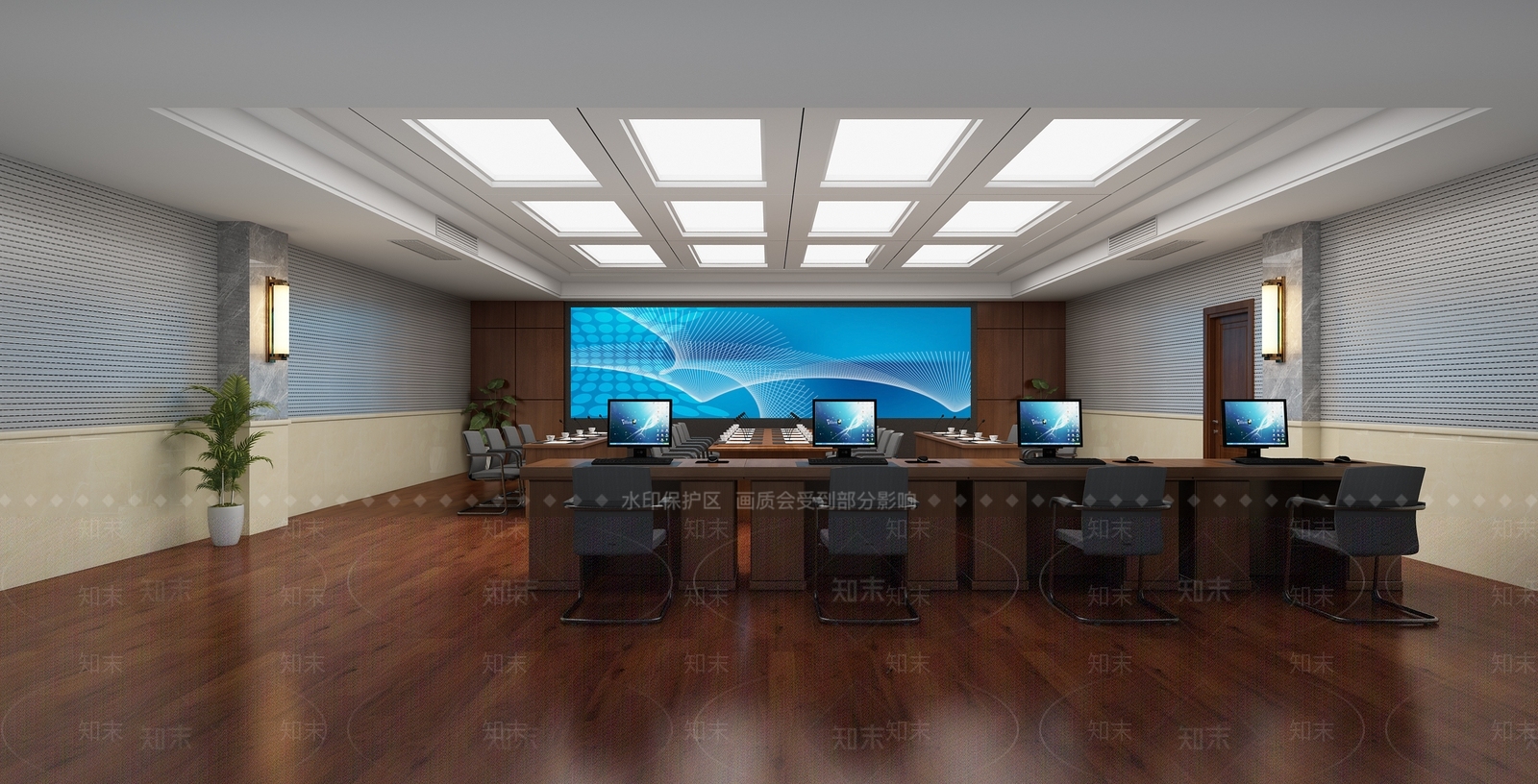 新中式指挥大厅3D模型下载【ID:532834924】