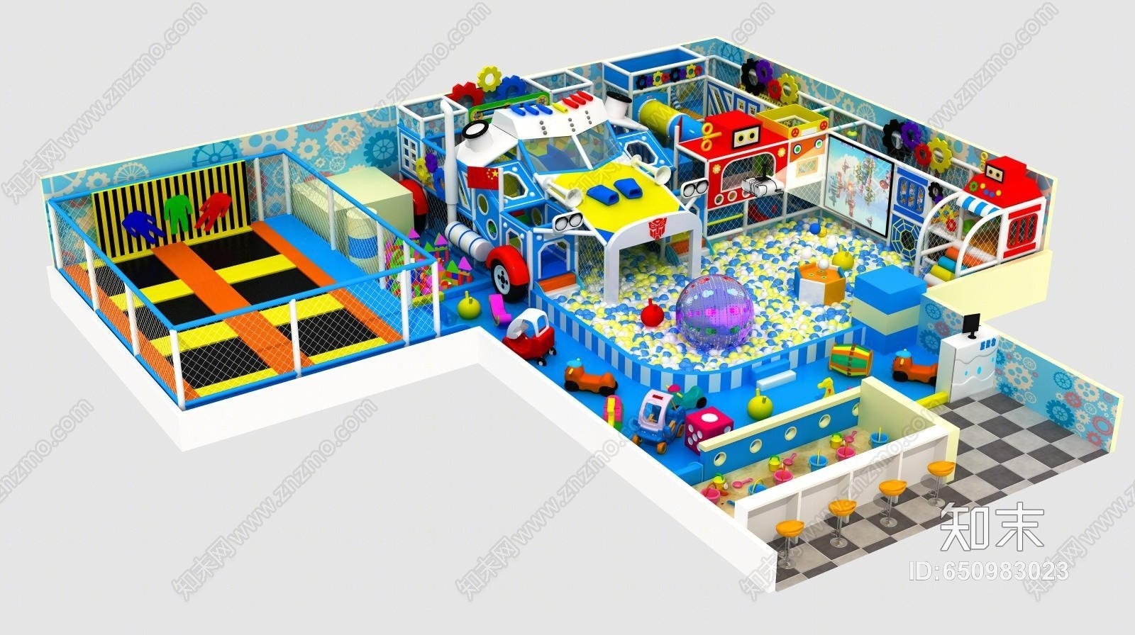 现代室内儿童游乐园3D模型下载【ID:650983023】