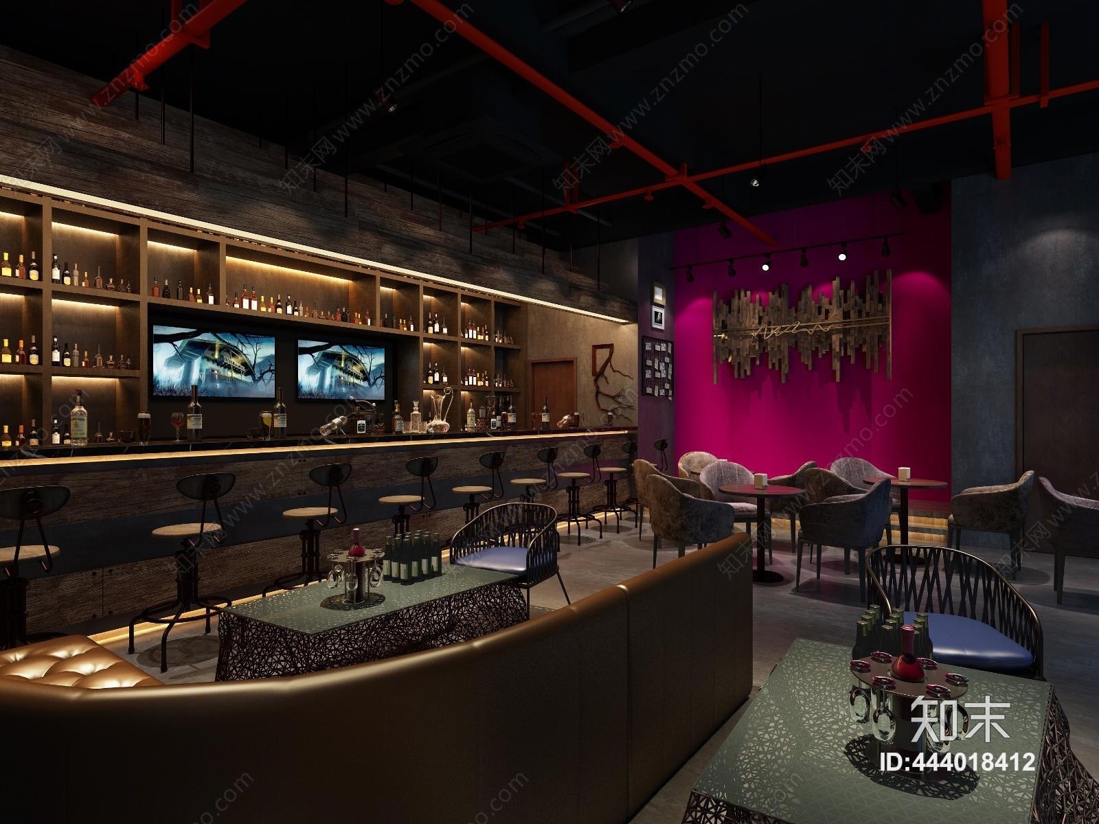 现代酒吧3D模型下载【ID:444018412】