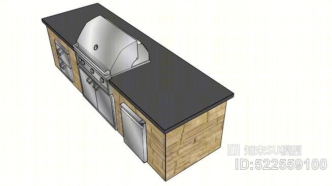 户外烧烤厨房SU模型下载【ID:522559100】