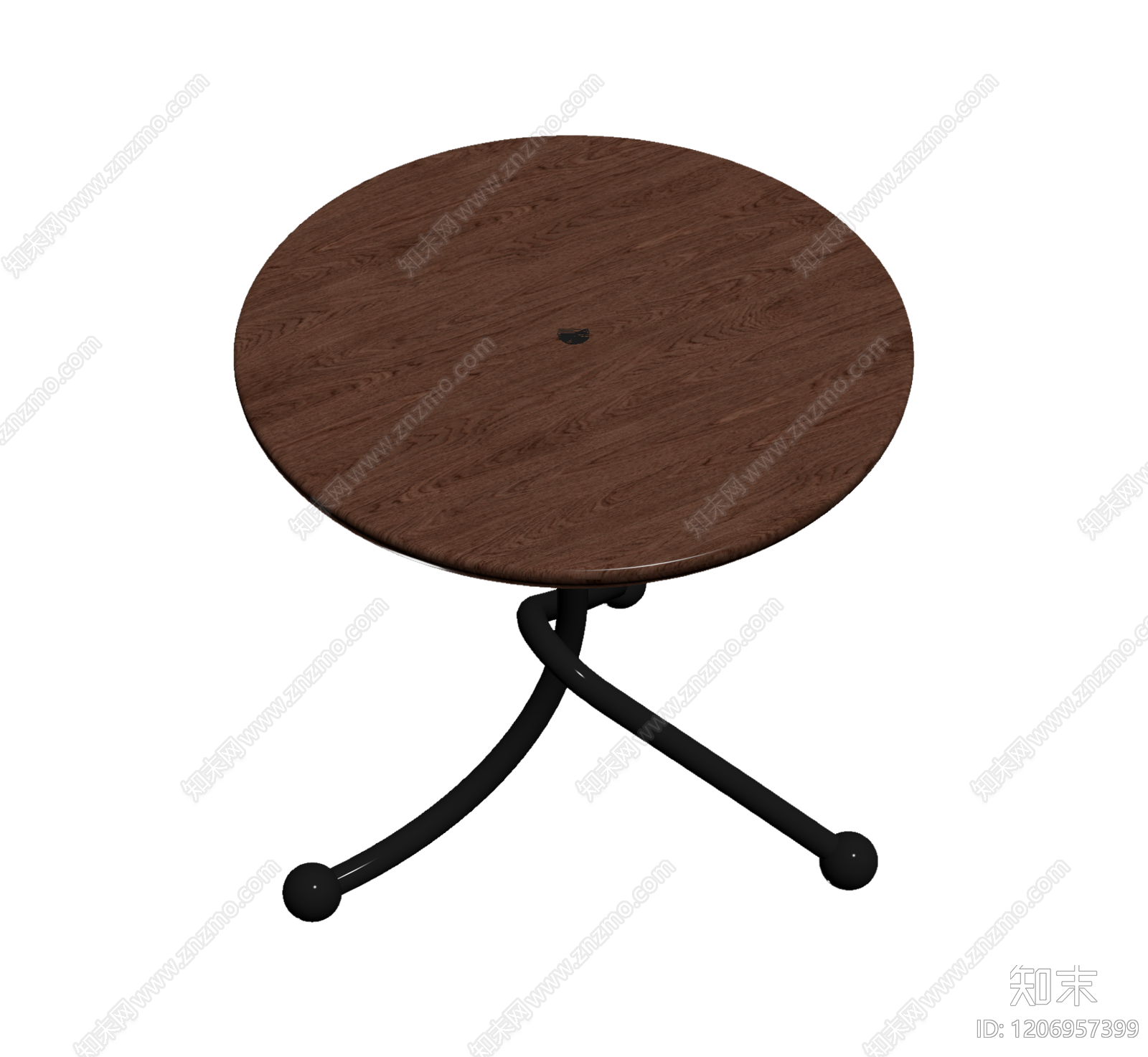 圆形木面桌3D模型下载【ID:1206957399】