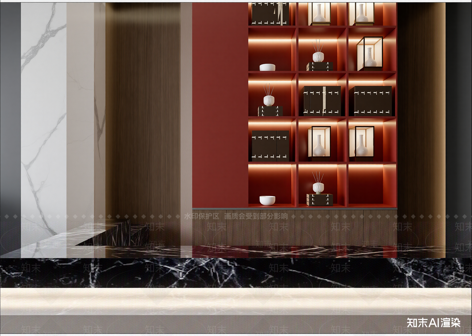 新中式酒店大堂3D模型下载【ID:1215077806】