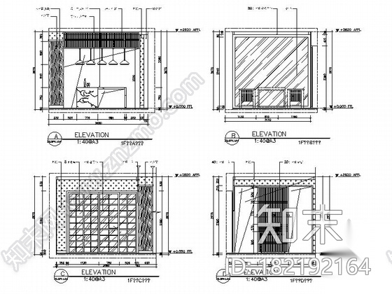 [江苏]260㎡新中式风格三层别墅室内装修施工图（含高清...cad施工图下载【ID:182192164】