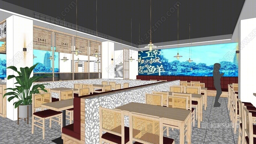 常州银丝面店SU模型下载【ID:643067082】