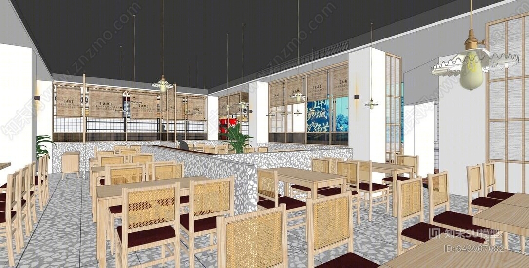 常州银丝面店SU模型下载【ID:643067082】