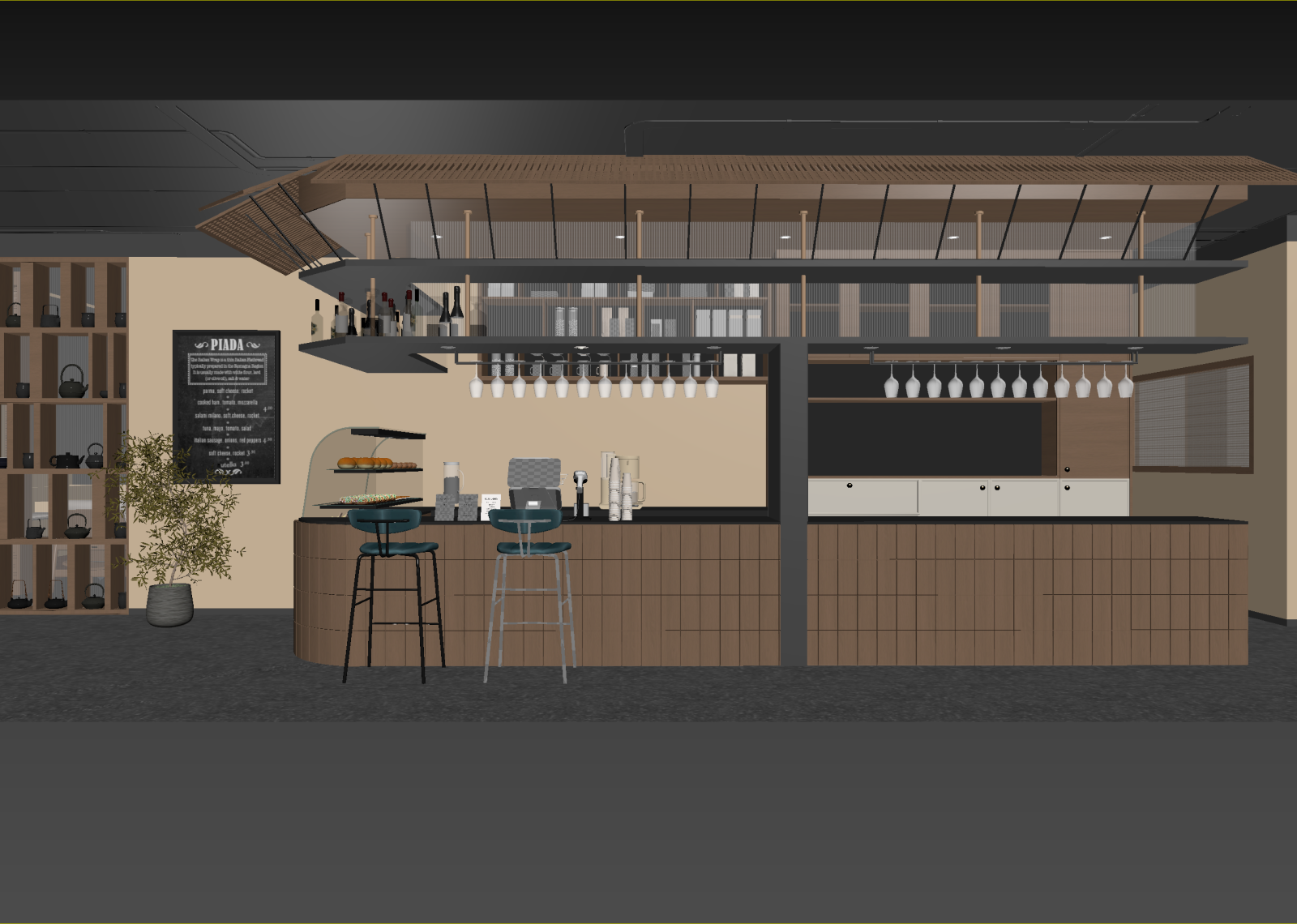 现代咖啡厅3D模型下载【ID:1214450341】