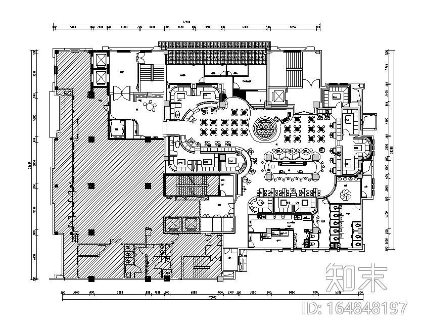 现代风格慢摇吧酒吧空间设计施工图（附效果图）cad施工图下载【ID:164848197】