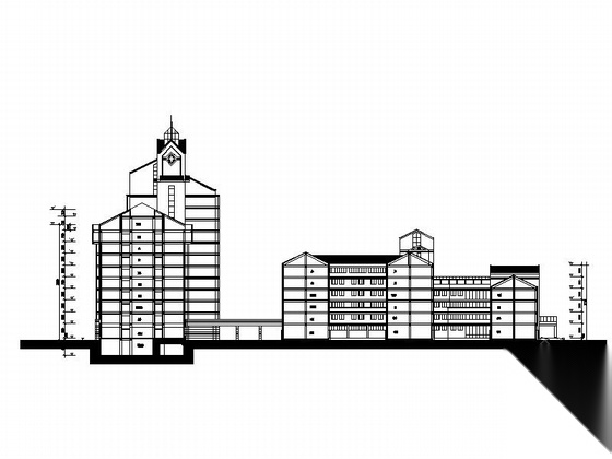 [绍兴]高层坡屋顶市级医院建筑设计方案图（含效果图）cad施工图下载【ID:165739194】