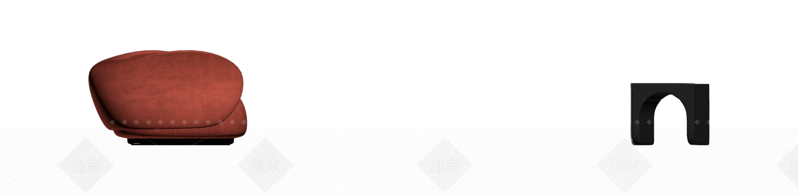红色弧形座椅3D模型下载【ID:1205547961】