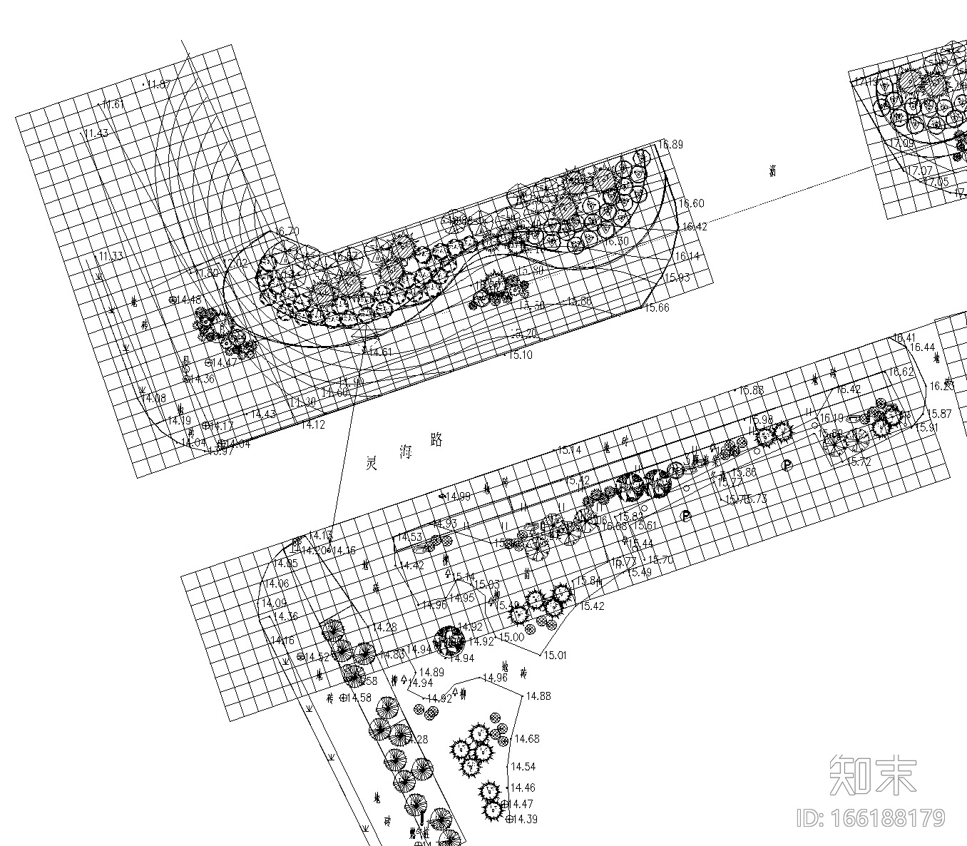 [山东]青岛街头绿地城市公园口袋公园施工图cad施工图下载【ID:166188179】