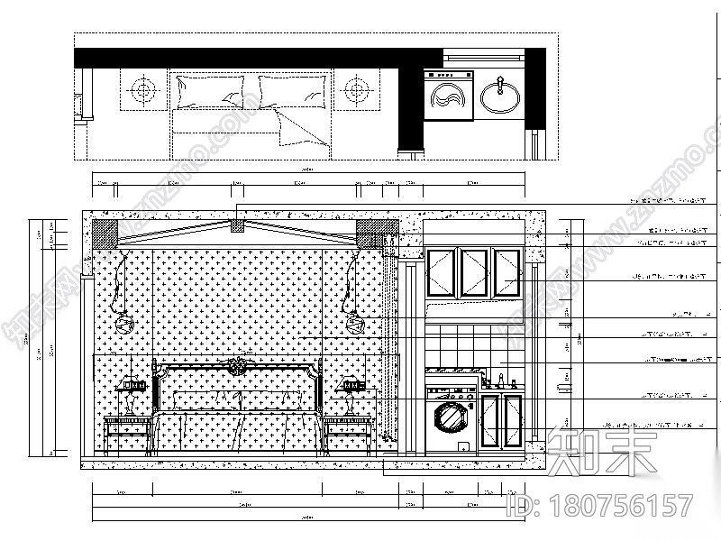 [武汉]欧式风情浪漫温馨样板房室内设计施工图（含实景图...cad施工图下载【ID:180756157】