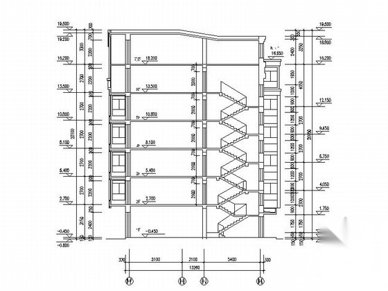 [黑龙江]某七层商住楼建筑方案图（8号）cad施工图下载【ID:167489161】