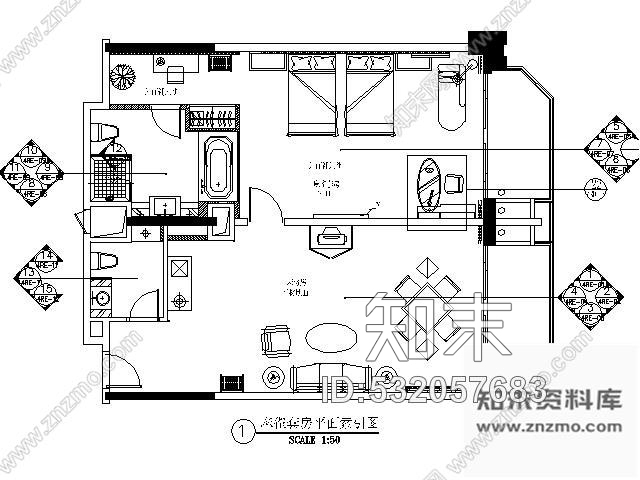 施工图五星级酒店麻雀套房施工图cad施工图下载【ID:532057683】