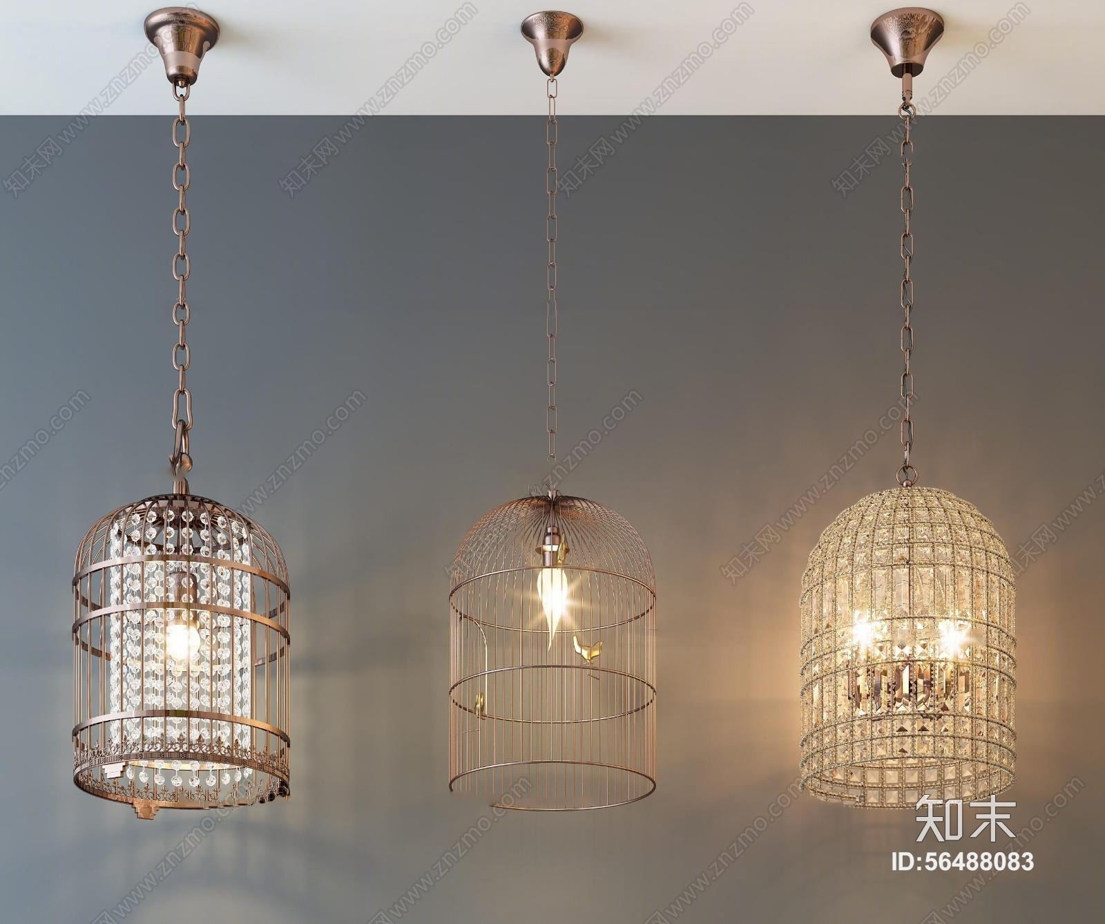 现代金属鸟笼3D模型下载【ID:56488083】