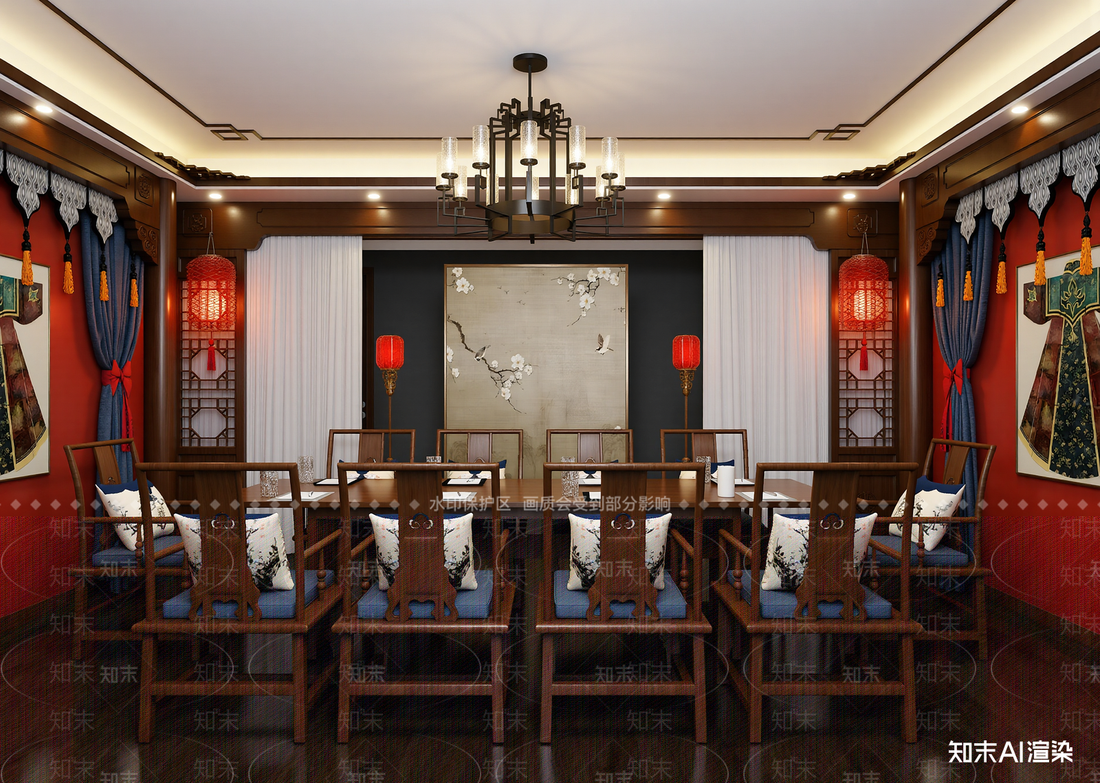 中式中餐厅3D模型下载【ID:1214976870】