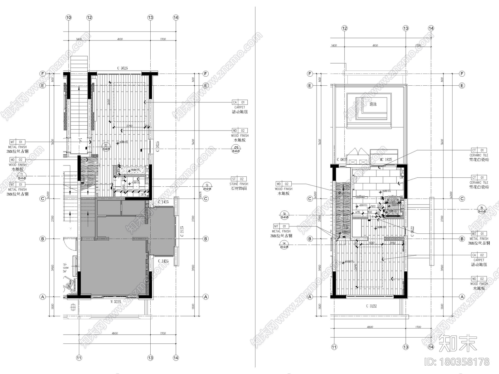 [丽江]复华度假世界60㎡叠拼别墅装修施工图施工图下载【ID:180358178】