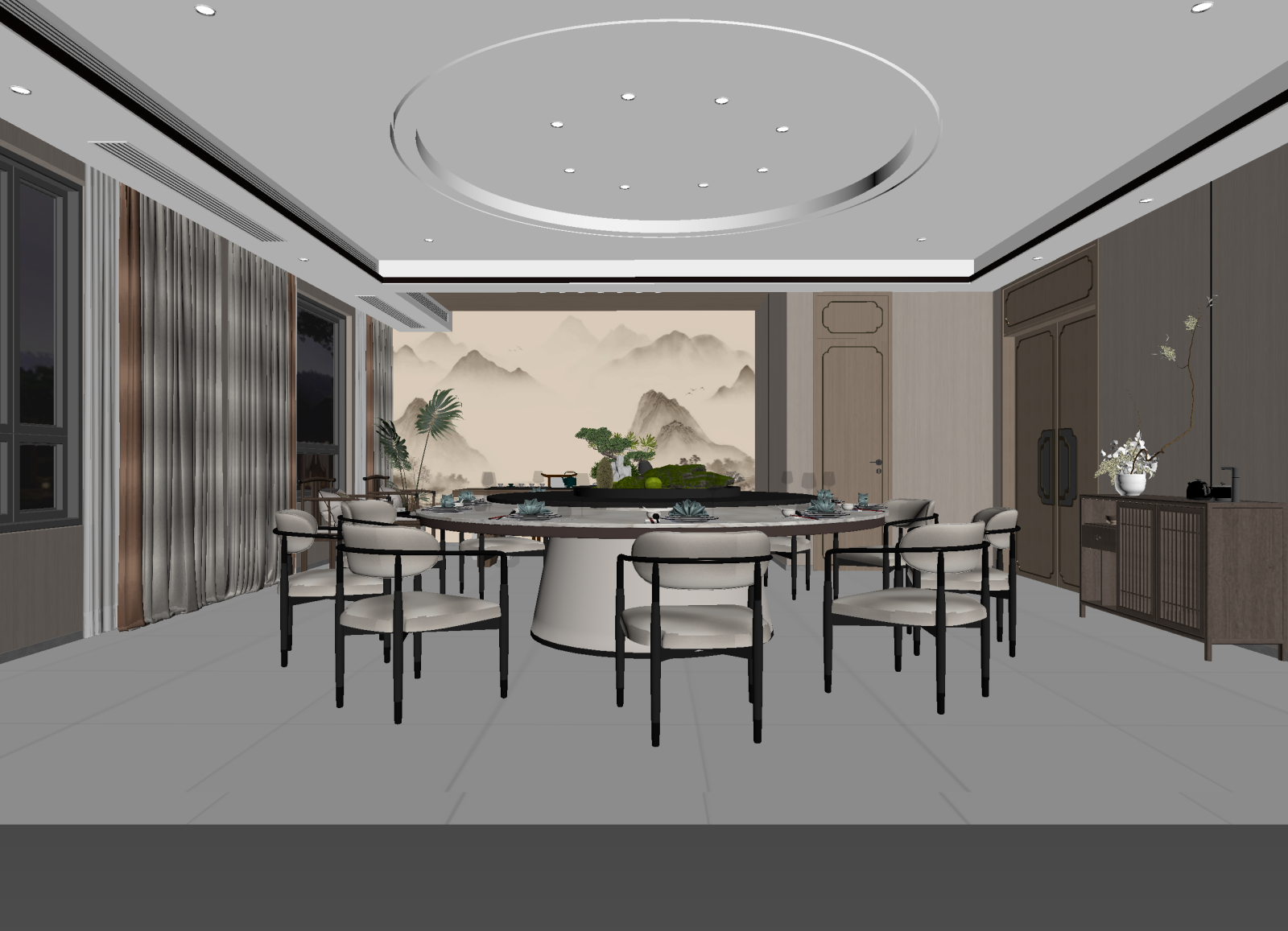 新中式茶馆3D模型下载【ID:1214634019】