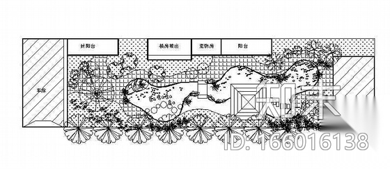 某小庭院绿化设计图施工图下载【ID:166016138】