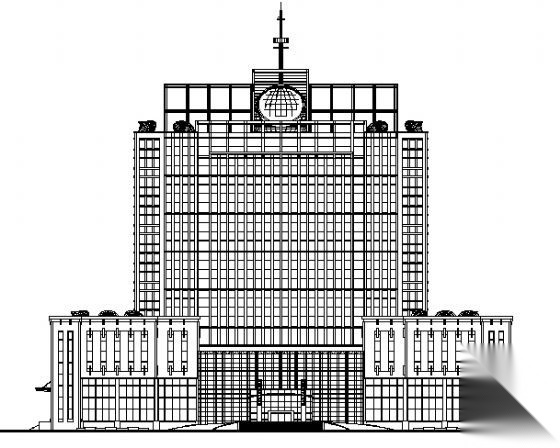 某十四层广电中心建筑方案图cad施工图下载【ID:168107119】