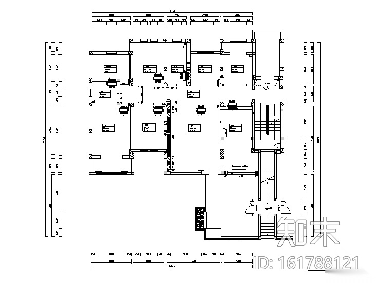 [河北]新东方朴素华美红山庄园别墅设计施工图（附效果图...cad施工图下载【ID:161788121】