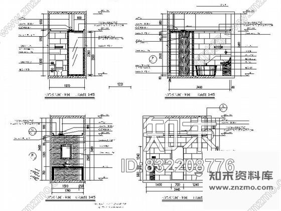 图块/节点客房卫生间立面图cad施工图下载【ID:832208776】