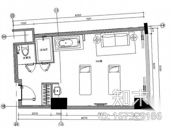 [重庆]高档四星级酒店包房装修图cad施工图下载【ID:167329186】