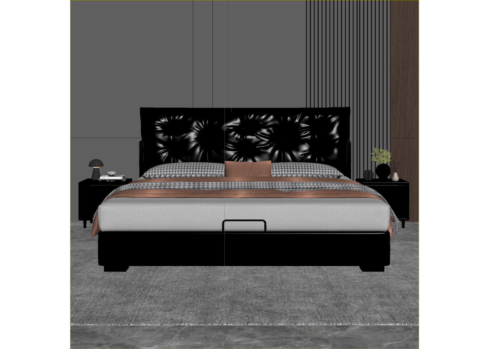 轻奢双人床3D模型下载【ID:1215160507】