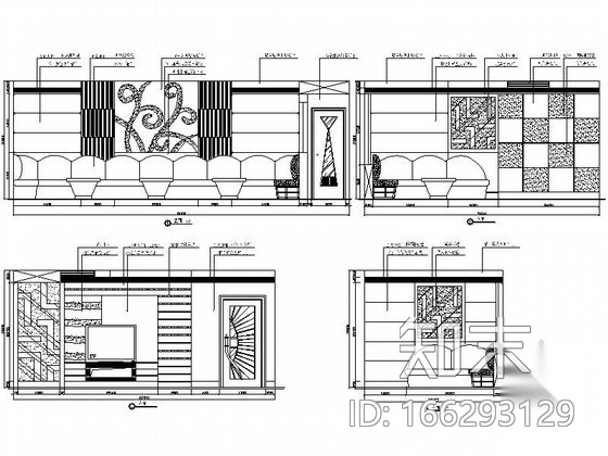 夜总会12号包厢室内装修图cad施工图下载【ID:166293129】