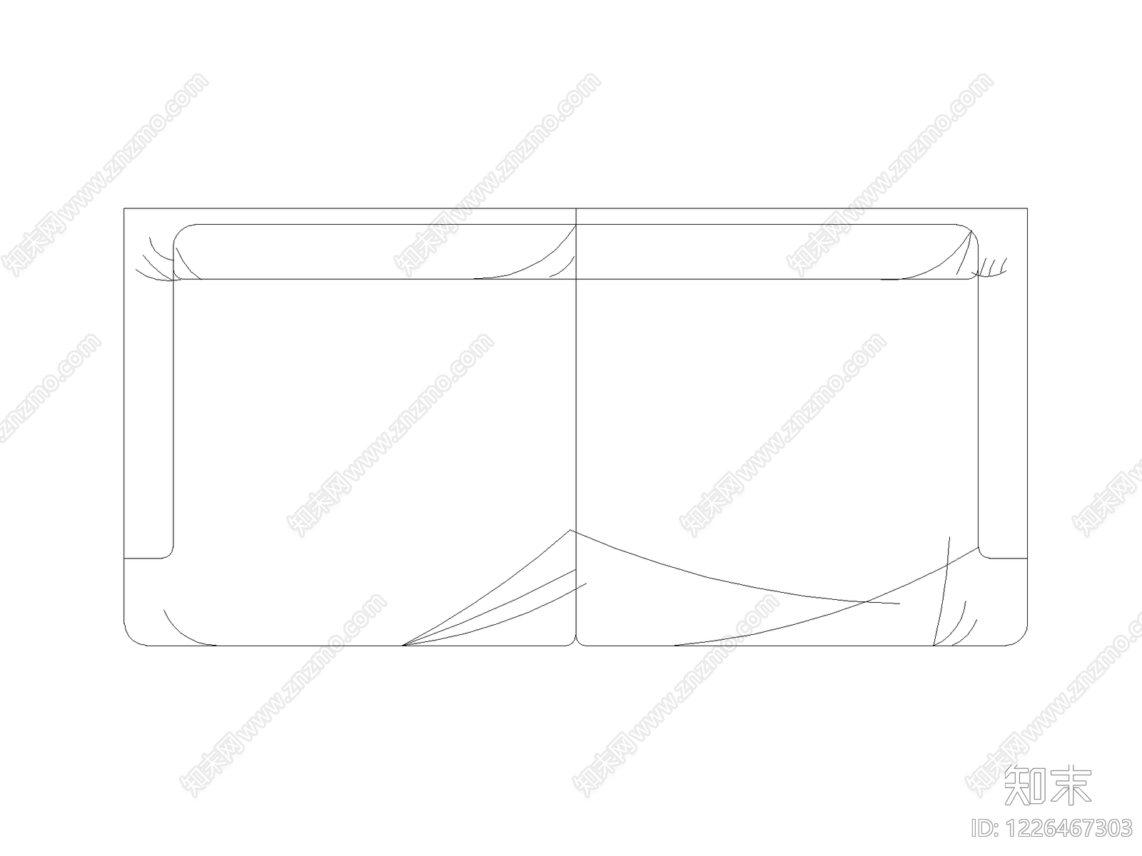 沙发cad施工图下载【ID:1226467303】
