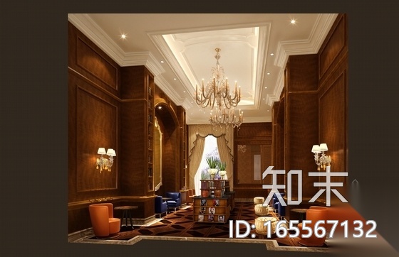 欧式奢华典雅娱乐会所室内施工图（含高清效果图）cad施工图下载【ID:165567132】