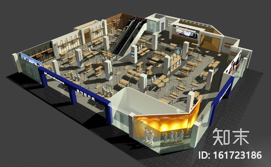 [武汉]美特斯邦威武汉旗舰店施工图+效果图cad施工图下载【ID:161723186】