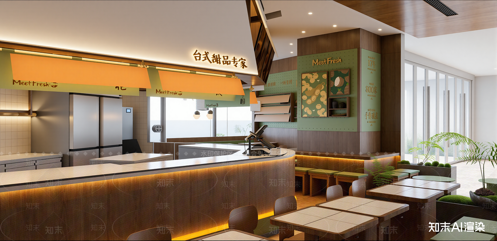 复古奶茶店SU模型下载【ID:1215983212】