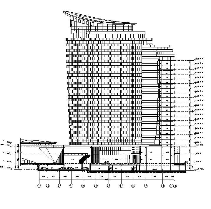 [浙江]超高层大型框剪结构会议大酒店建筑施工图施工图下载【ID:149953164】