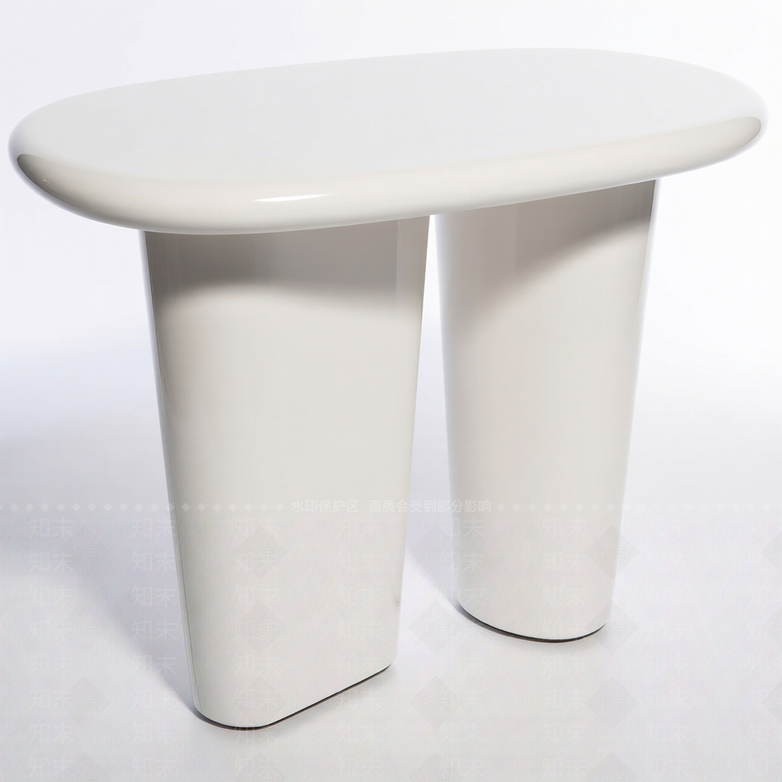 椭圆面双柱小桌3D模型下载【ID:1206205488】
