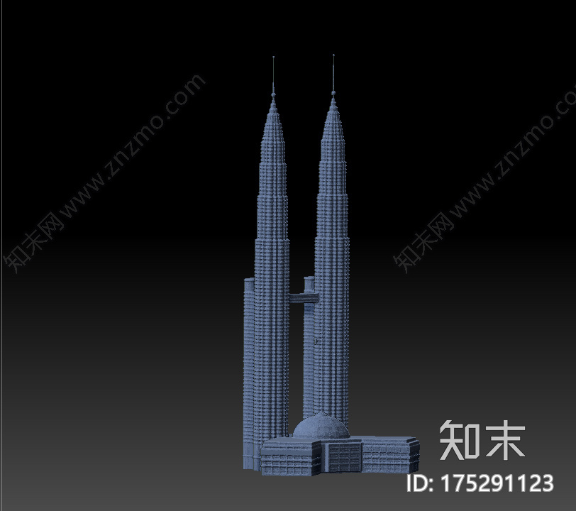 双子塔3d打印模型下载【ID:175291123】