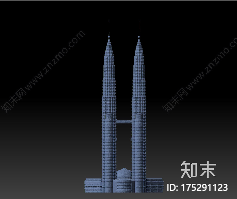 双子塔3d打印模型下载【ID:175291123】