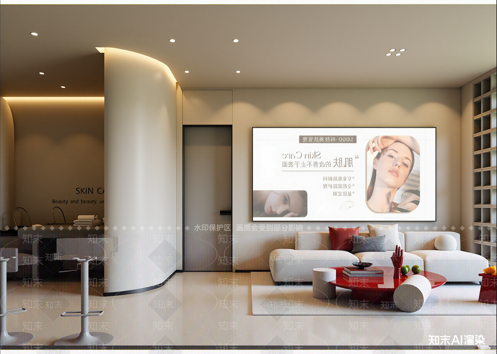 奶油美容院3D模型下载【ID:1215031059】