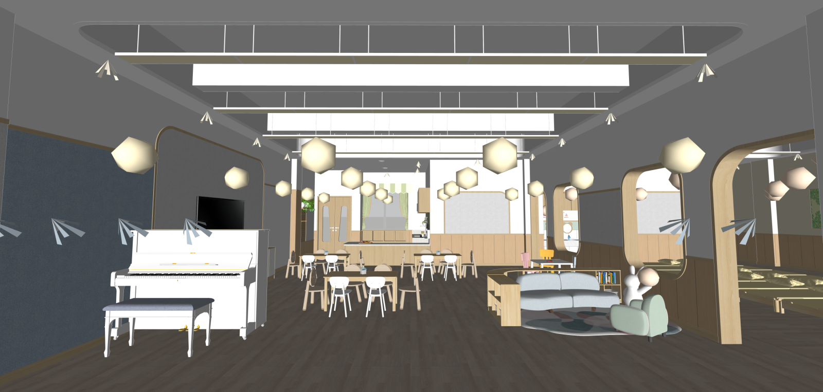 现代教室SU模型下载【ID:1215933169】