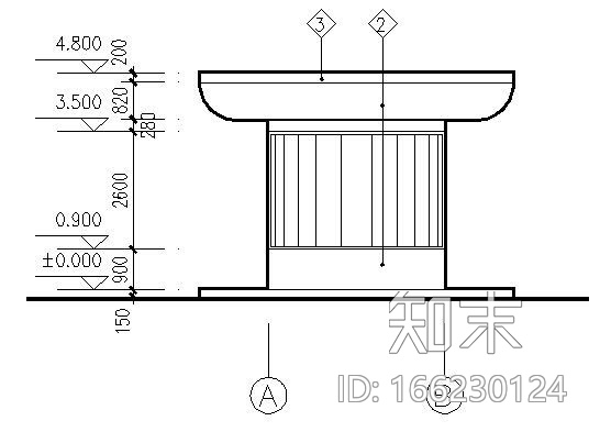 某B型门卫室建筑方案图cad施工图下载【ID:166230124】