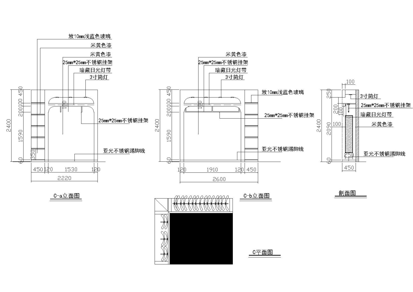 76平方服装专卖店设计施工图_附效果图cad施工图下载【ID:160416125】