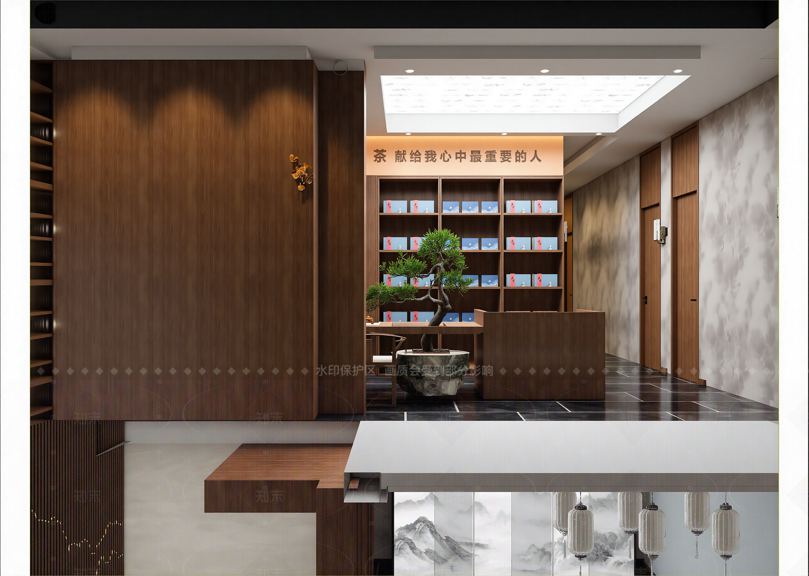 新中式茶展厅3D模型下载【ID:1214947083】